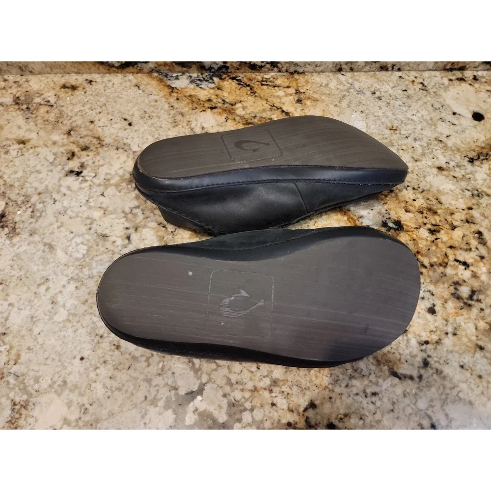 Olukai Moloa Shoes Slippers Mens 10 Leather Comfort Casual Shearling Lined